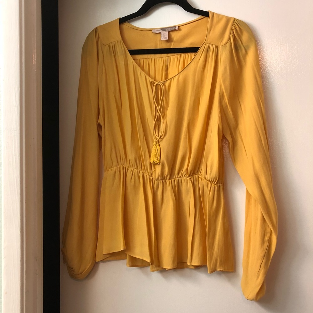 Forever 21 yellow blouse XS